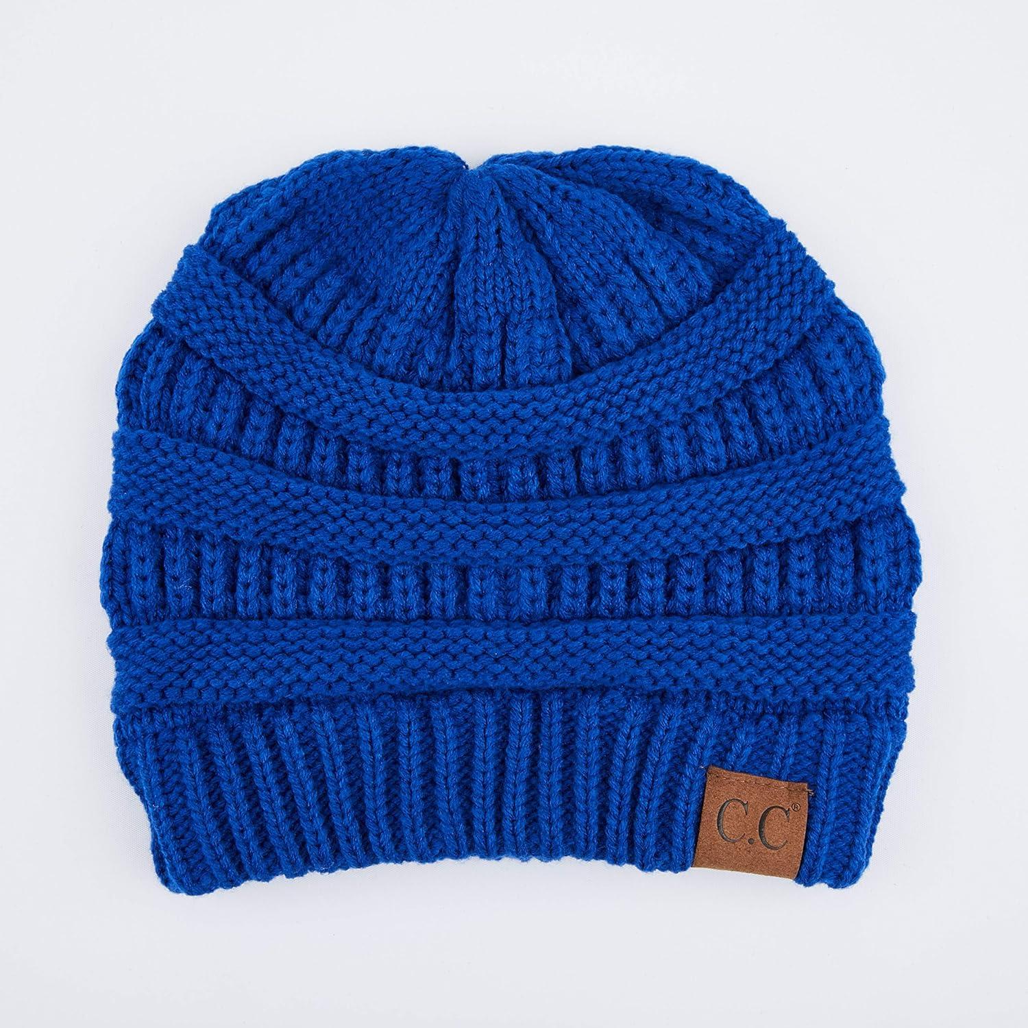 imageCC Trendy Warm Chunky Soft Stretch Cable Knit BeanieRoyal Blue