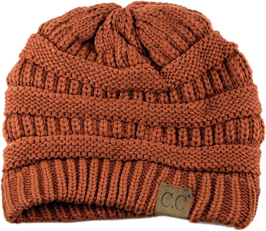 imageCC Trendy Warm Chunky Soft Stretch Cable Knit BeanieRust