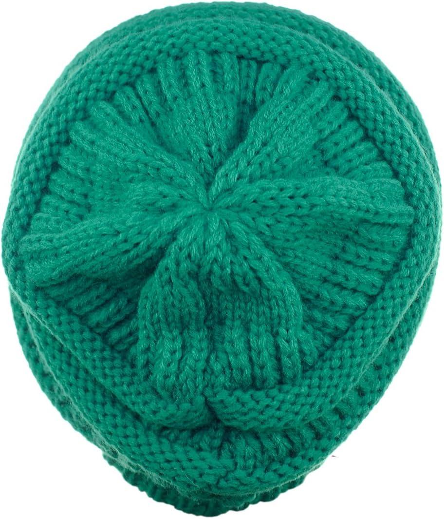 imageCC Trendy Warm Chunky Soft Stretch Cable Knit BeanieSea Green