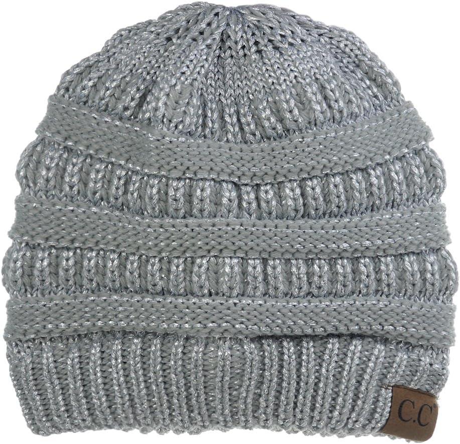 imageCC Trendy Warm Chunky Soft Stretch Cable Knit BeanieSilver