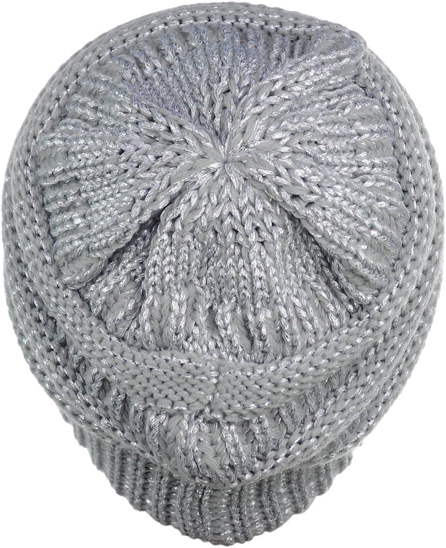 imageCC Trendy Warm Chunky Soft Stretch Cable Knit BeanieSilver