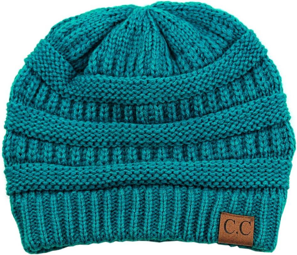 imageCC Trendy Warm Chunky Soft Stretch Cable Knit BeanieTeal