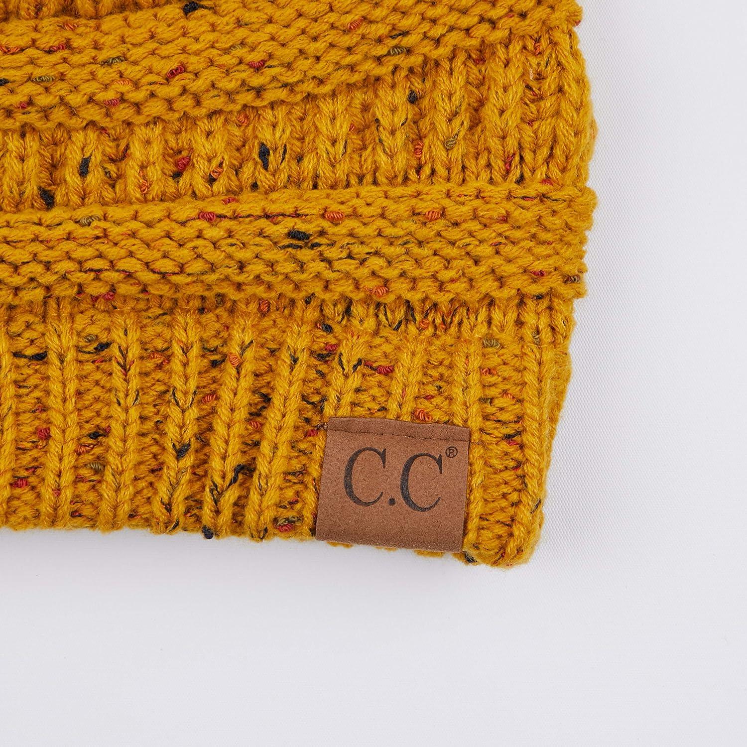imageCC Unisex Ribbed Confetti Knit Beanie HAT33Mustard