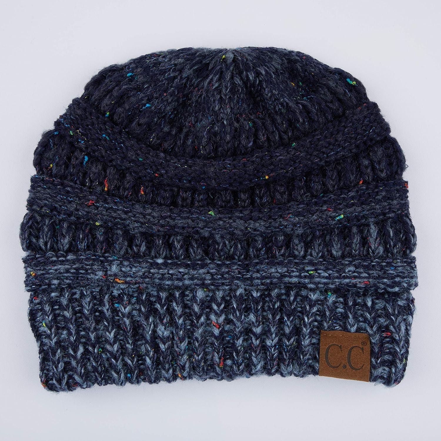 imageCC Unisex Ribbed Confetti Knit Beanie HAT33Navy Ombre