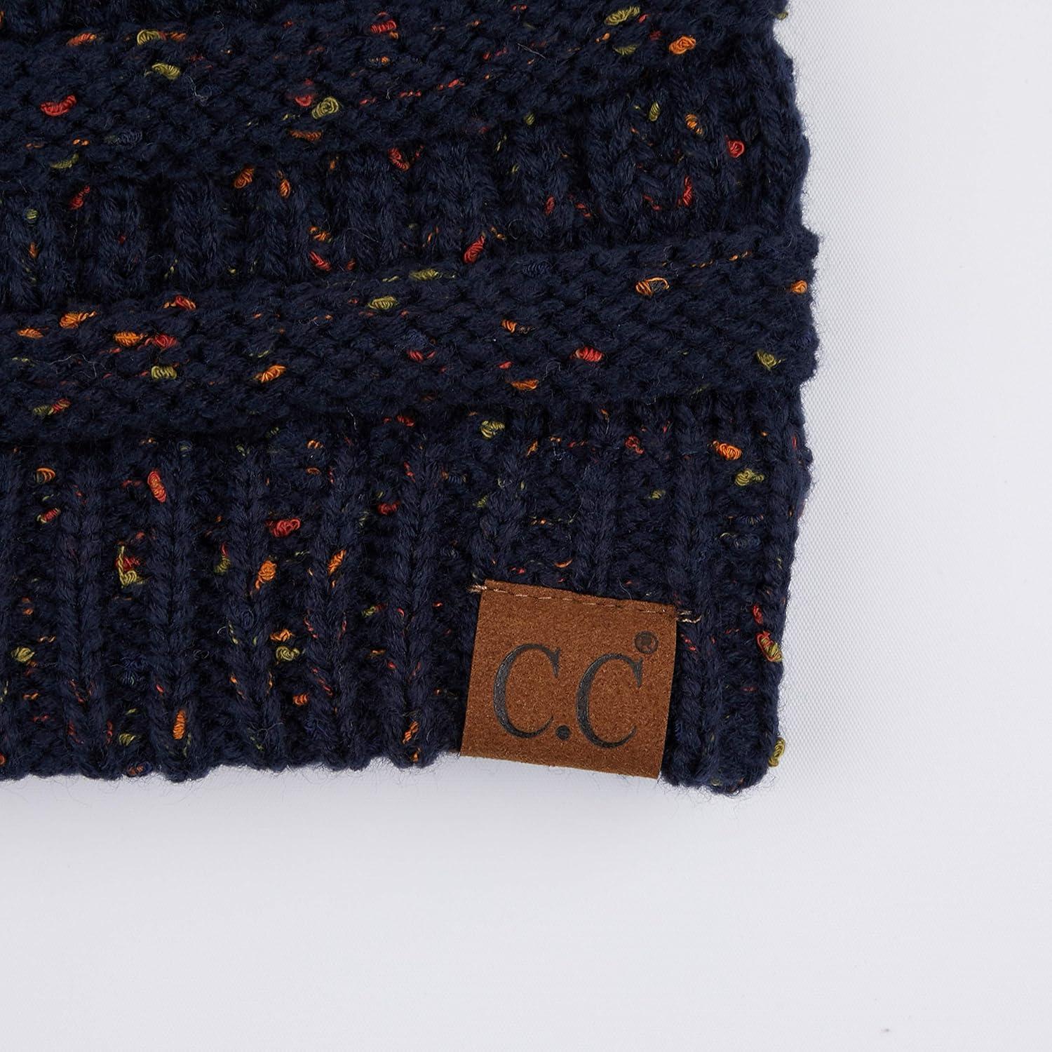 imageCC Unisex Ribbed Confetti Knit Beanie HAT33Navyconfetti