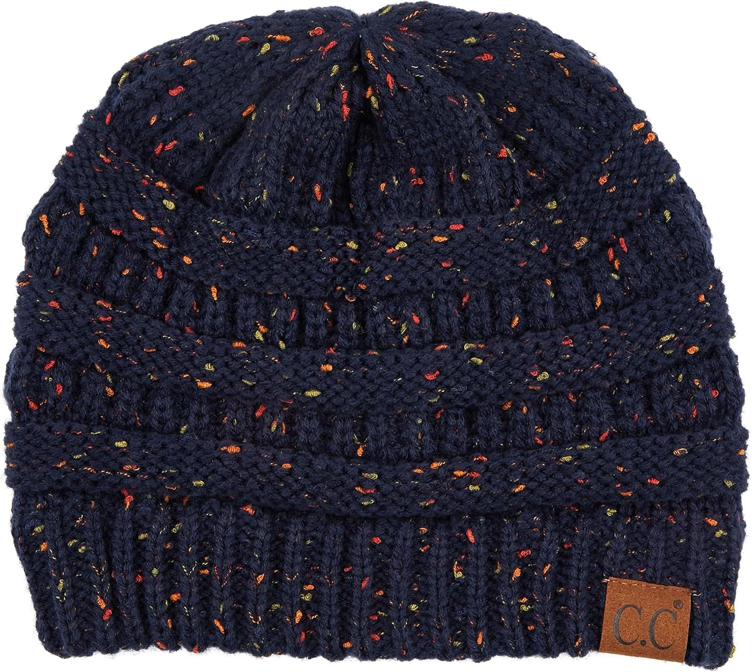 imageCC Unisex Ribbed Confetti Knit Beanie HAT33Navyconfetti
