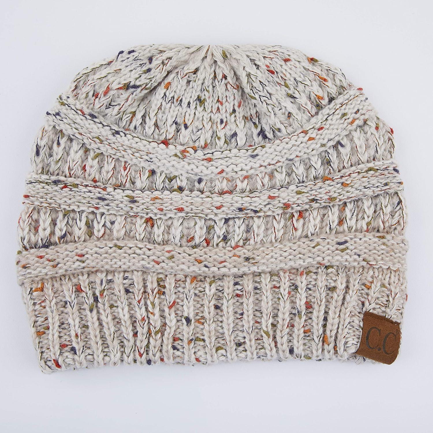 imageCC Unisex Ribbed Confetti Knit Beanie HAT33Oatmeal Ombre
