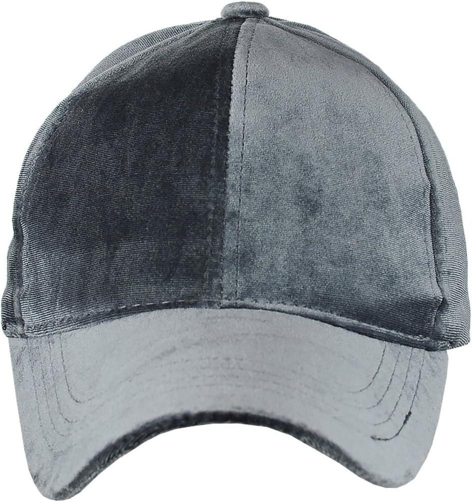imageCC Unisex Soft Velvet Crushable Blank Adjustable Baseball Cap HatDark Gray