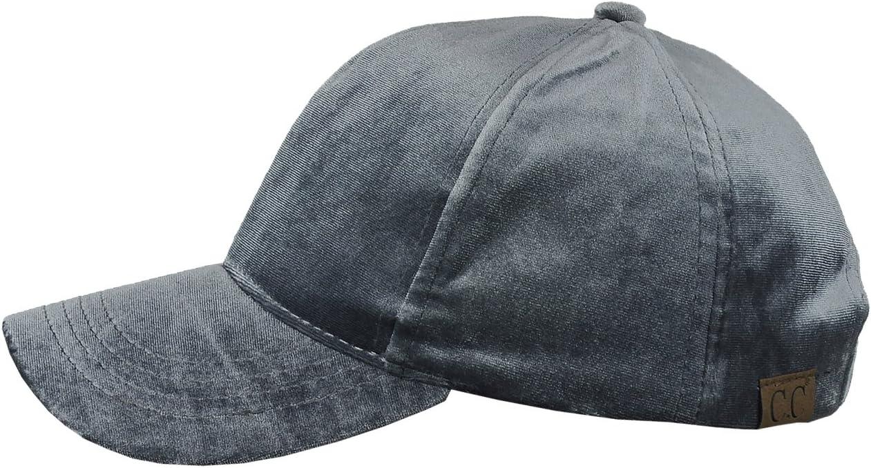 imageCC Unisex Soft Velvet Crushable Blank Adjustable Baseball Cap HatDark Gray