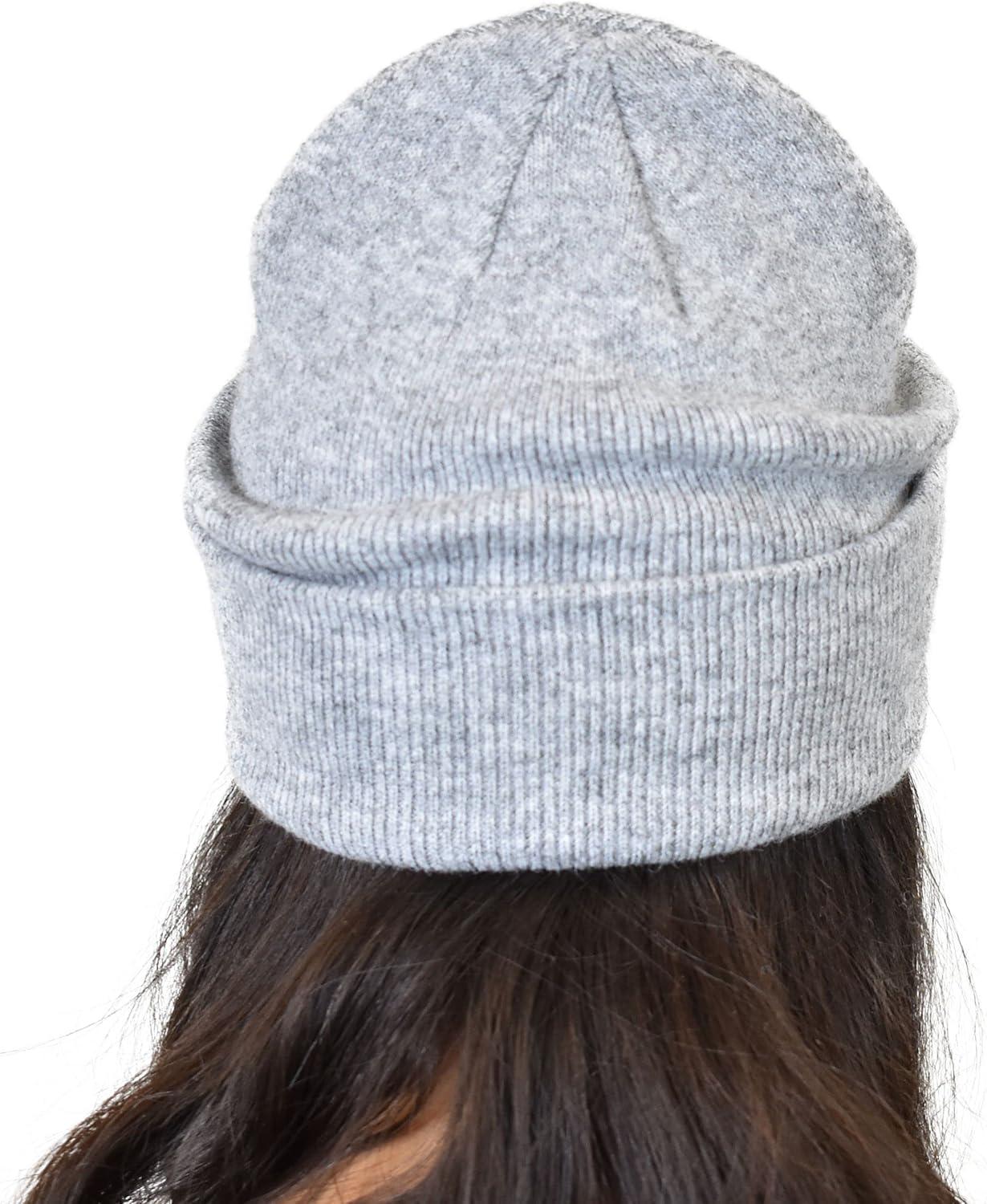 imageCC Unisex Soft Warm Acrylic Knit Cuffed Recycled Yarn BeanieHeather Lt Melangie