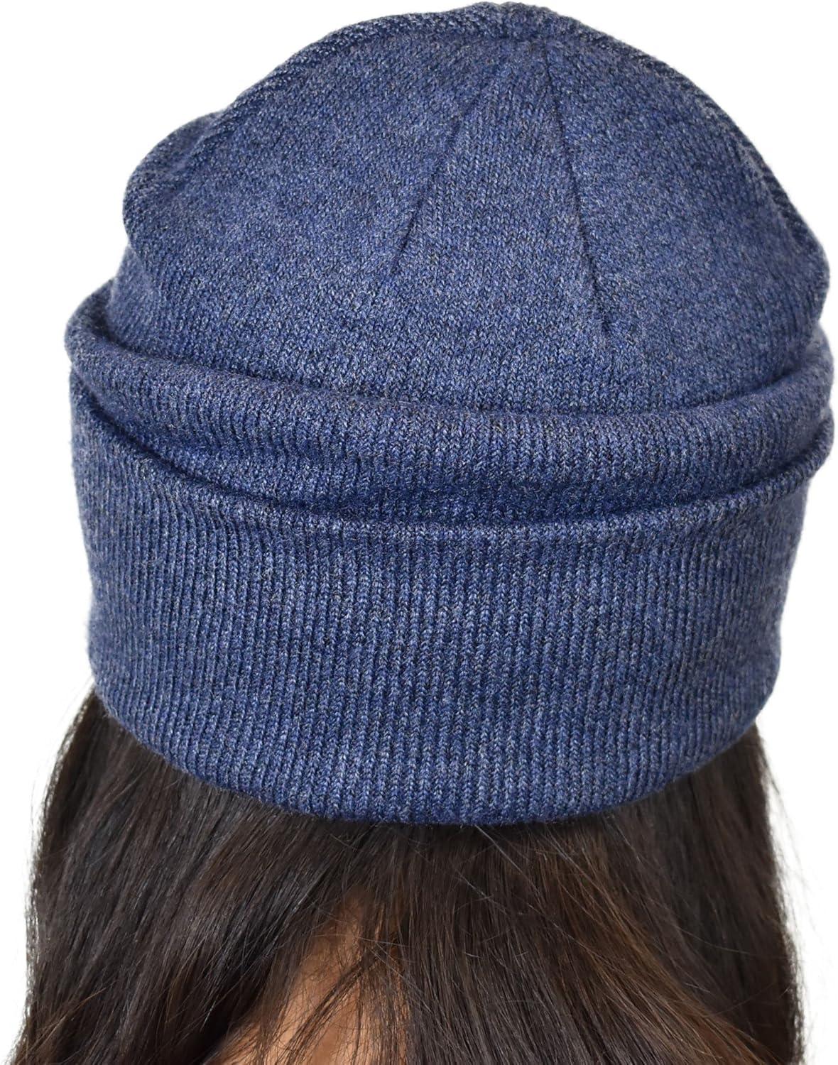 imageCC Unisex Soft Warm Acrylic Knit Cuffed Recycled Yarn BeanieHeather Navy