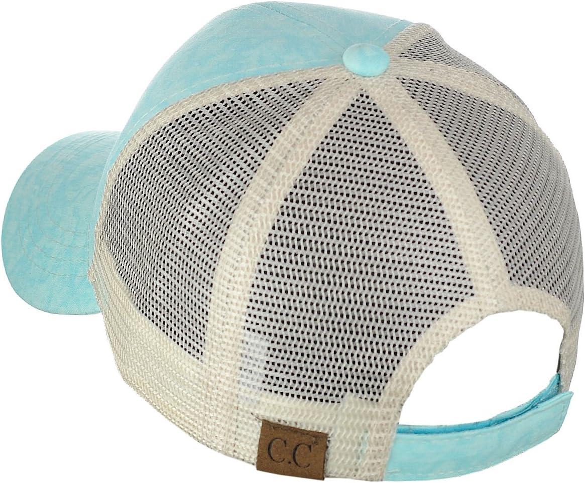 imageCC Unisex Tie Dye Pattern Front Panel Adjustable Mesh Trucker Baseball CapBaby Blue