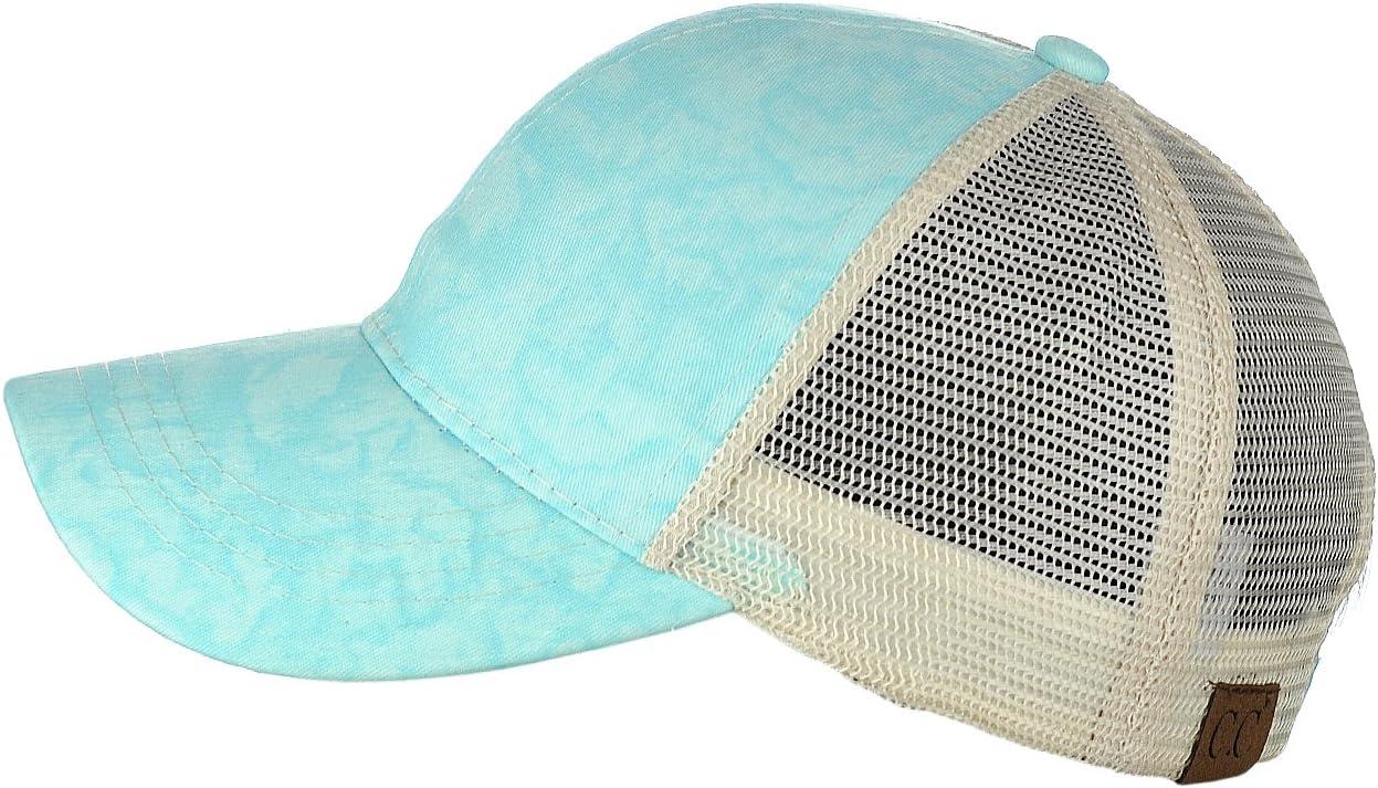 imageCC Unisex Tie Dye Pattern Front Panel Adjustable Mesh Trucker Baseball CapBaby Blue