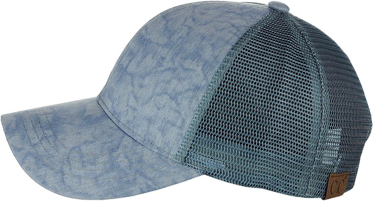 imageCC Unisex Tie Dye Pattern Front Panel Adjustable Mesh Trucker Baseball CapDenim