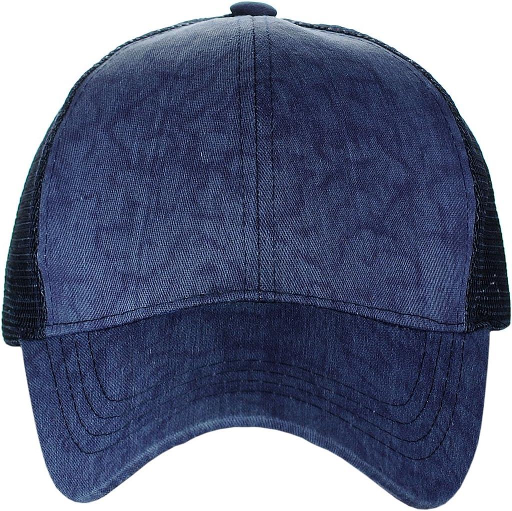 imageCC Unisex Tie Dye Pattern Front Panel Adjustable Mesh Trucker Baseball CapNavy