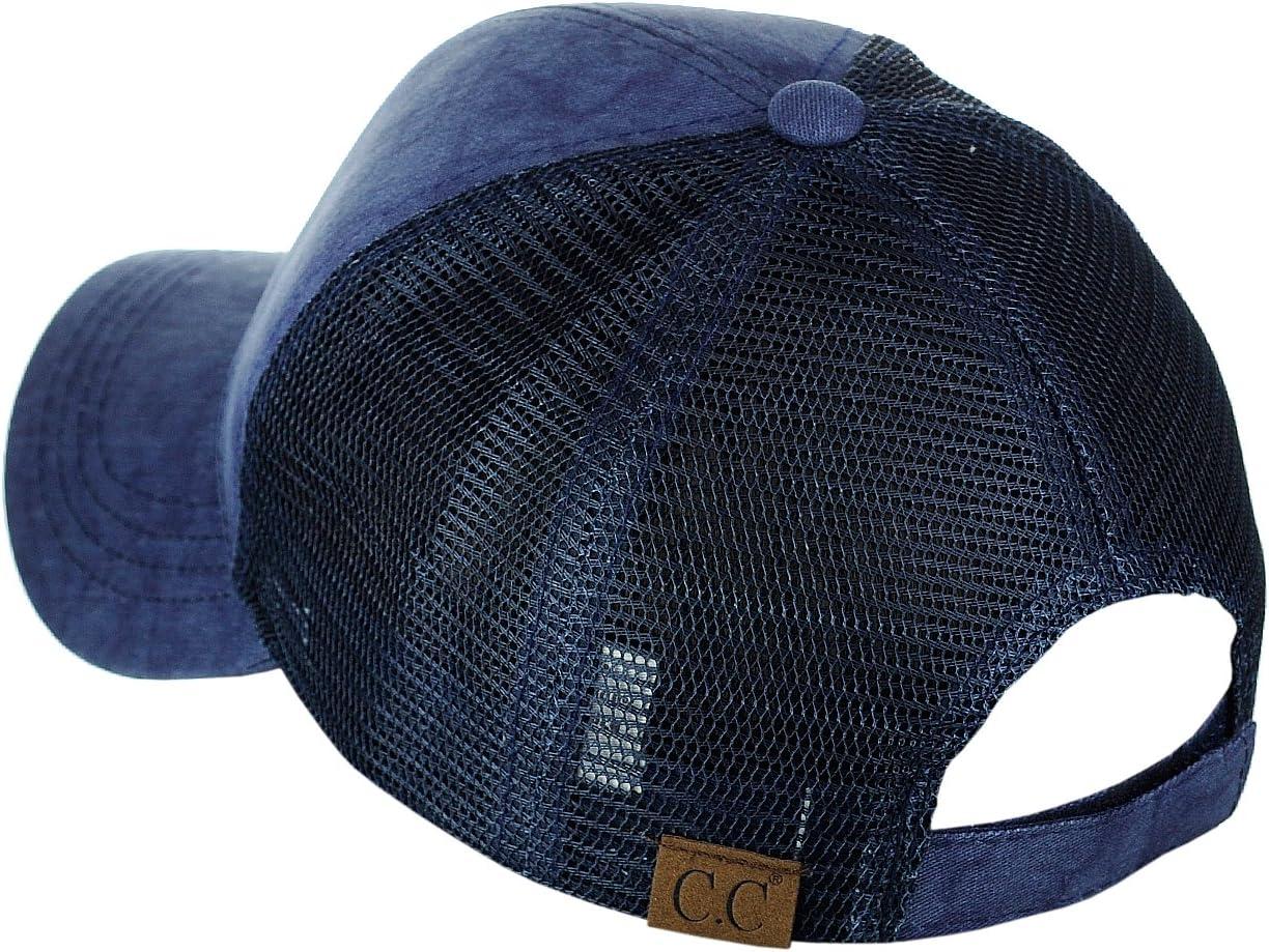 imageCC Unisex Tie Dye Pattern Front Panel Adjustable Mesh Trucker Baseball CapNavy