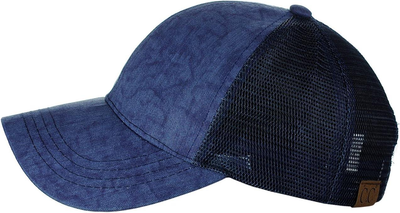 imageCC Unisex Tie Dye Pattern Front Panel Adjustable Mesh Trucker Baseball CapNavy