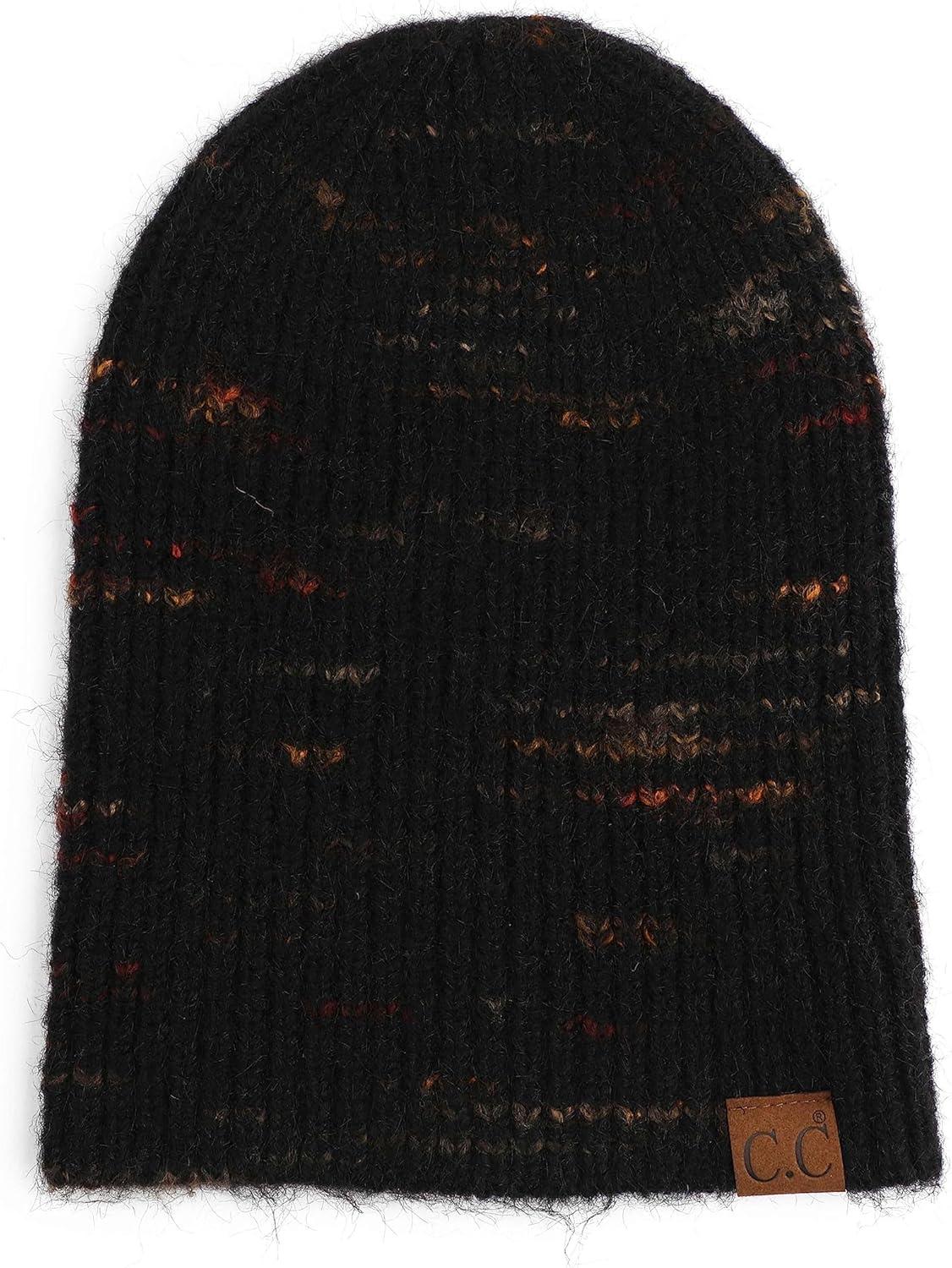 imageCC Unisex Warm Soft Recycled Yarn Skully Beanie2 Way Cuff Black
