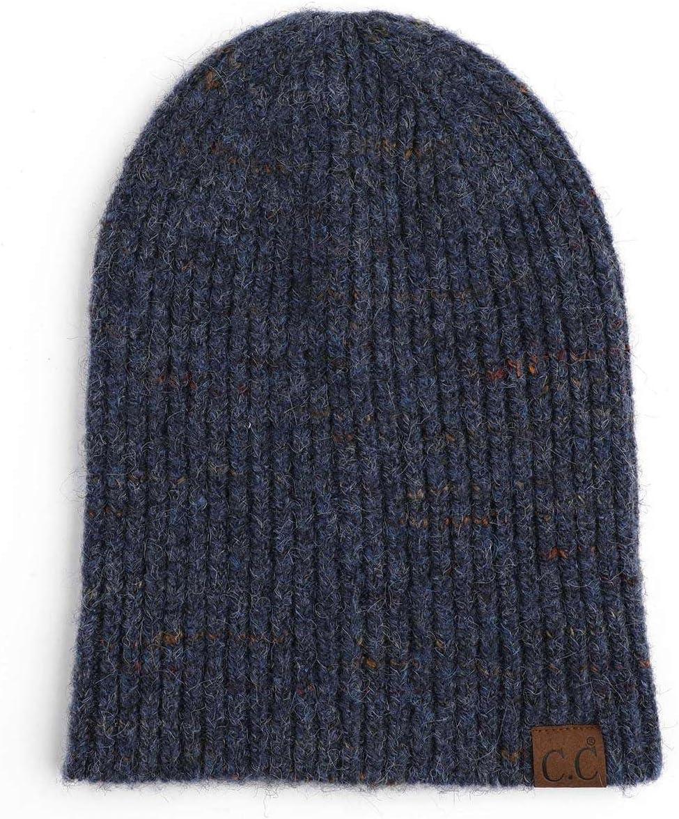 imageCC Unisex Warm Soft Recycled Yarn Skully Beanie2 Way Cuff Dark Denim