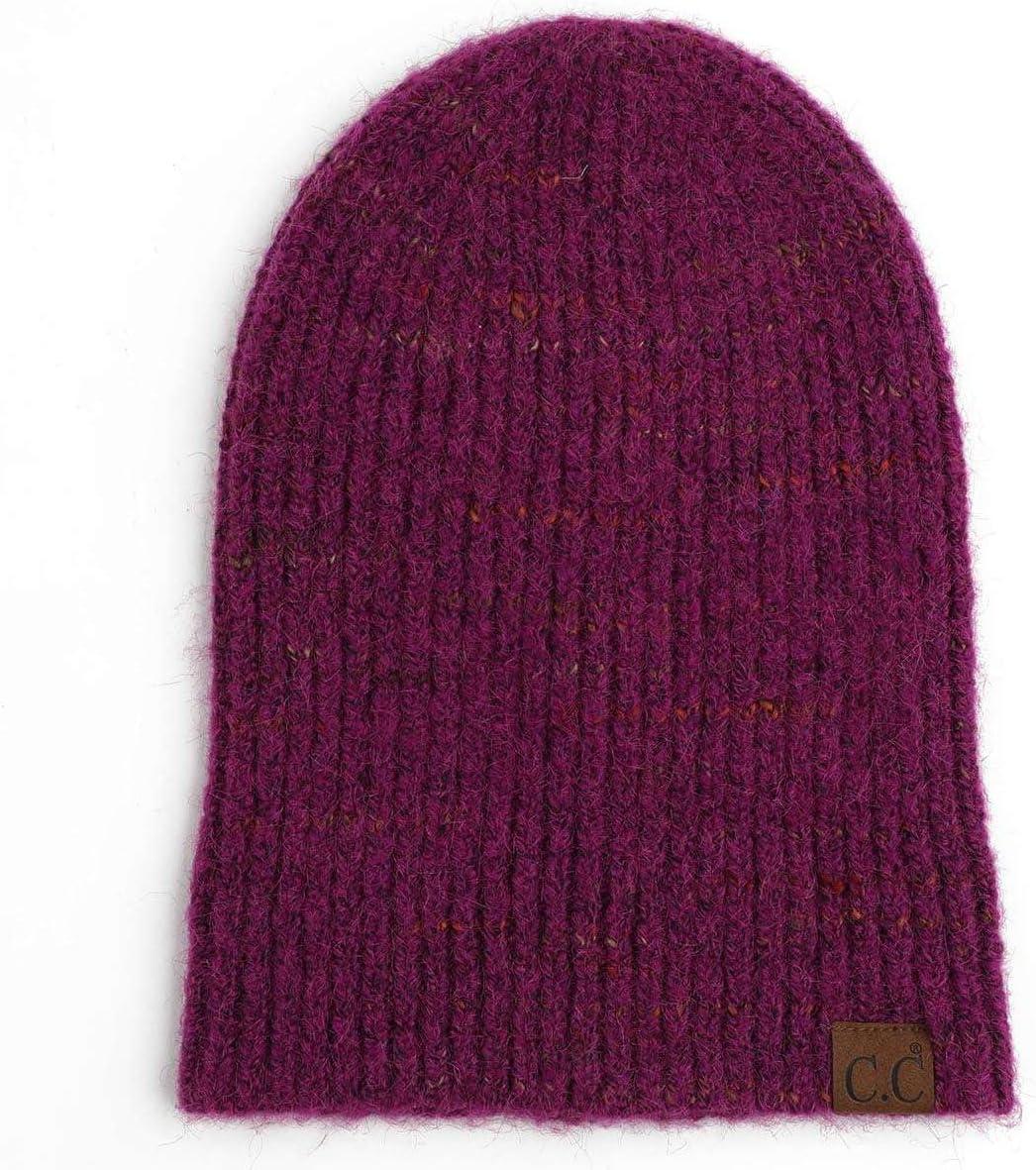 imageCC Unisex Warm Soft Recycled Yarn Skully Beanie2 Way Cuff Magenta