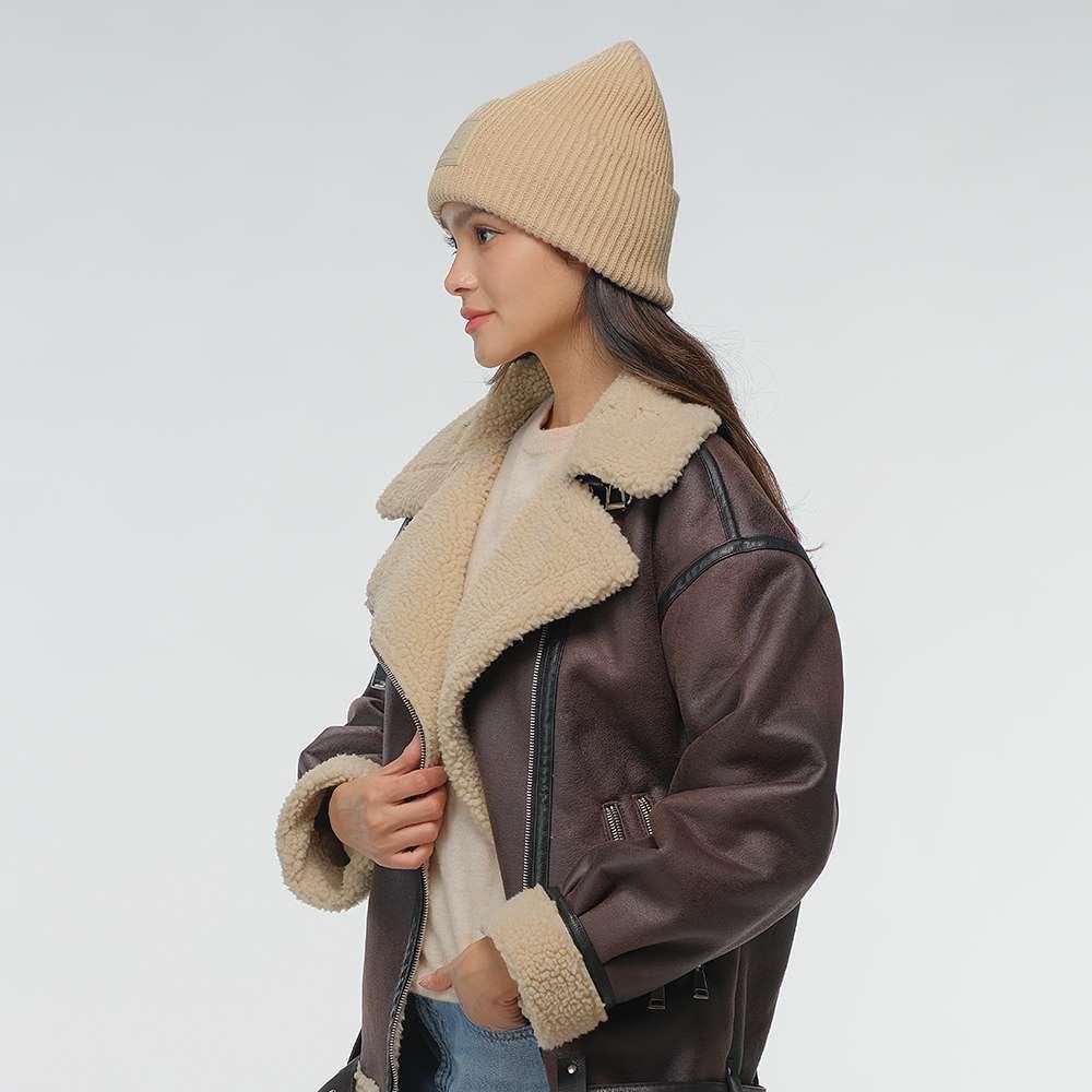 imageCC Unisex Winter Thick Knit Plain Cuff Skull Cap Beanie HatBeige