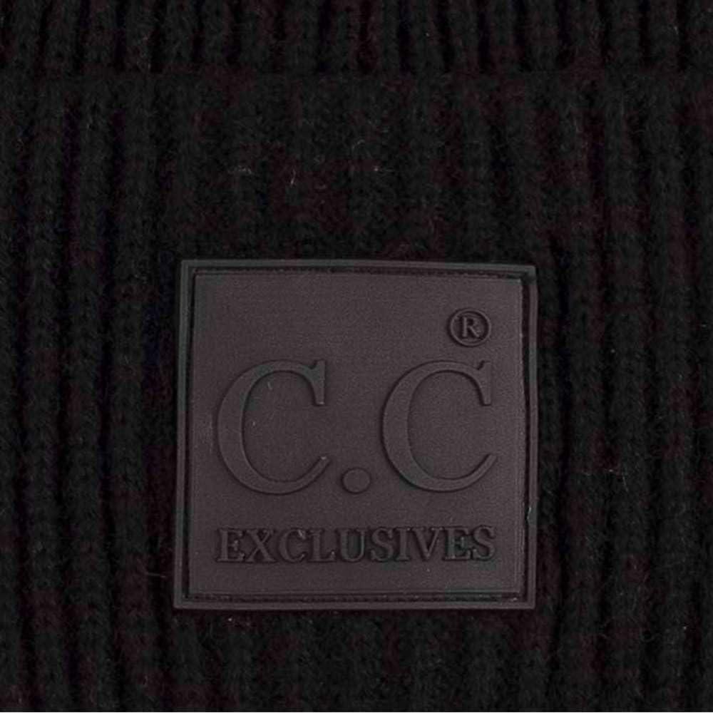 imageCC Unisex Winter Thick Knit Plain Cuff Skull Cap Beanie HatBlack