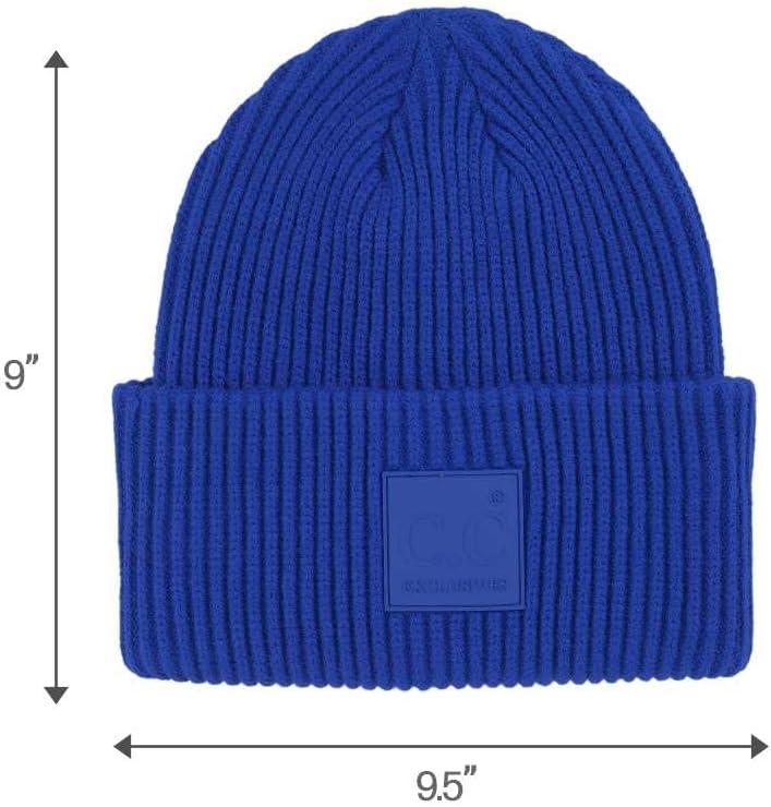 imageCC Unisex Winter Thick Knit Plain Cuff Skull Cap Beanie HatCobalt Blue