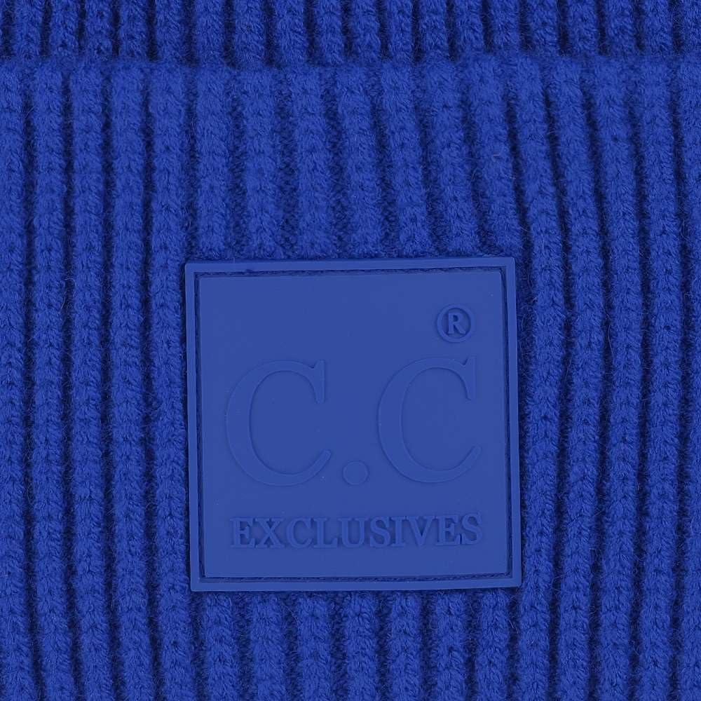 imageCC Unisex Winter Thick Knit Plain Cuff Skull Cap Beanie HatCobalt Blue