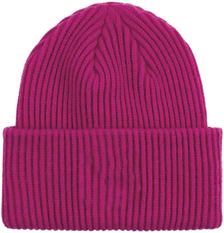 imageCC Unisex Winter Thick Knit Plain Cuff Skull Cap Beanie HatHot Pink