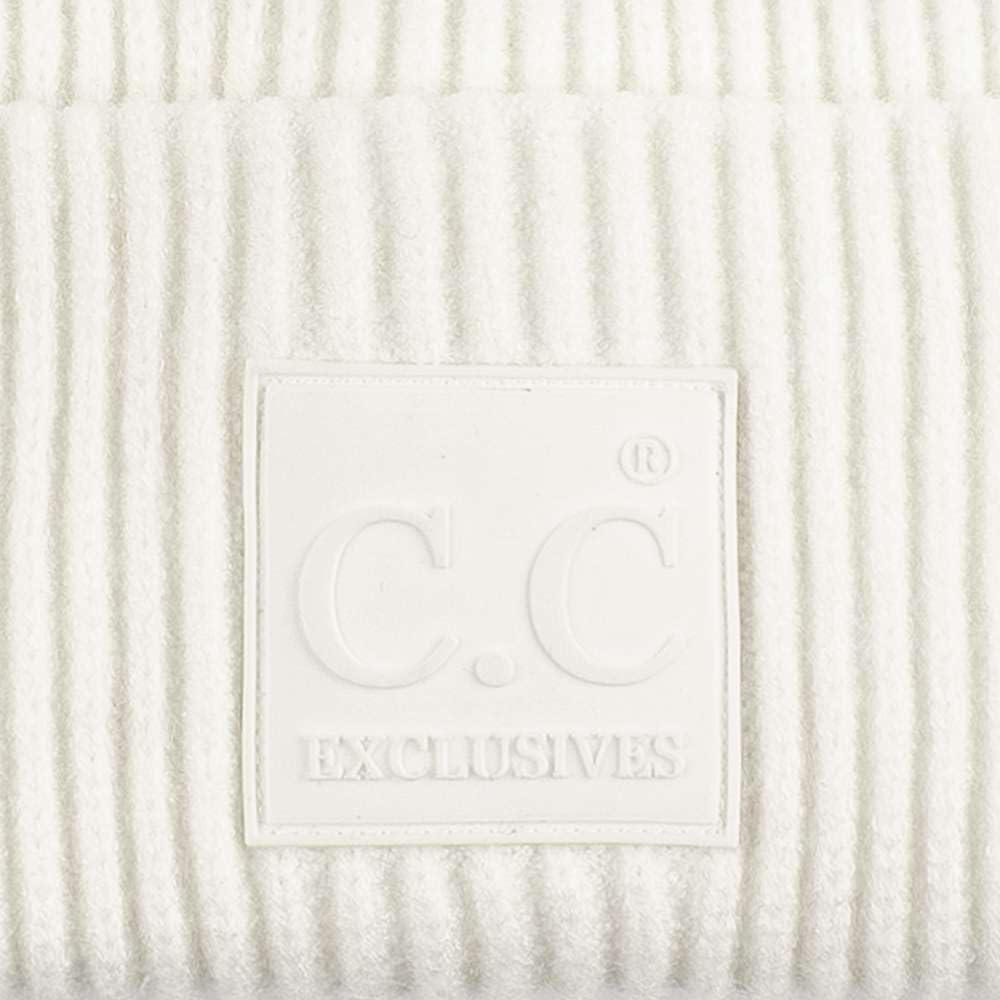 imageCC Unisex Winter Thick Knit Plain Cuff Skull Cap Beanie HatIvory