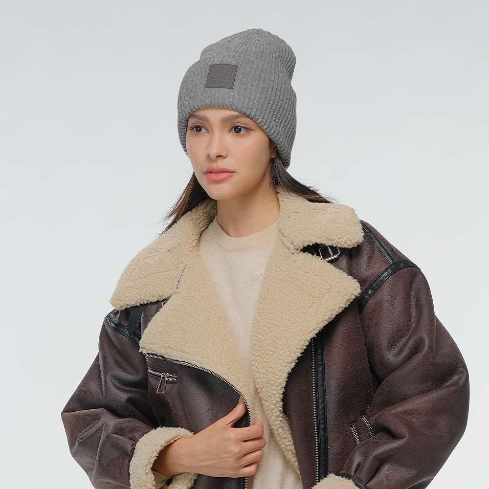 imageCC Unisex Winter Thick Knit Plain Cuff Skull Cap Beanie HatLight Melange Gray