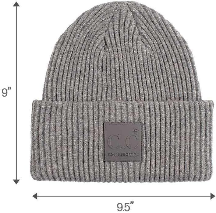 imageCC Unisex Winter Thick Knit Plain Cuff Skull Cap Beanie HatLight Melange Gray