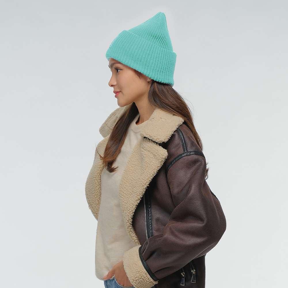 imageCC Unisex Winter Thick Knit Plain Cuff Skull Cap Beanie HatMint