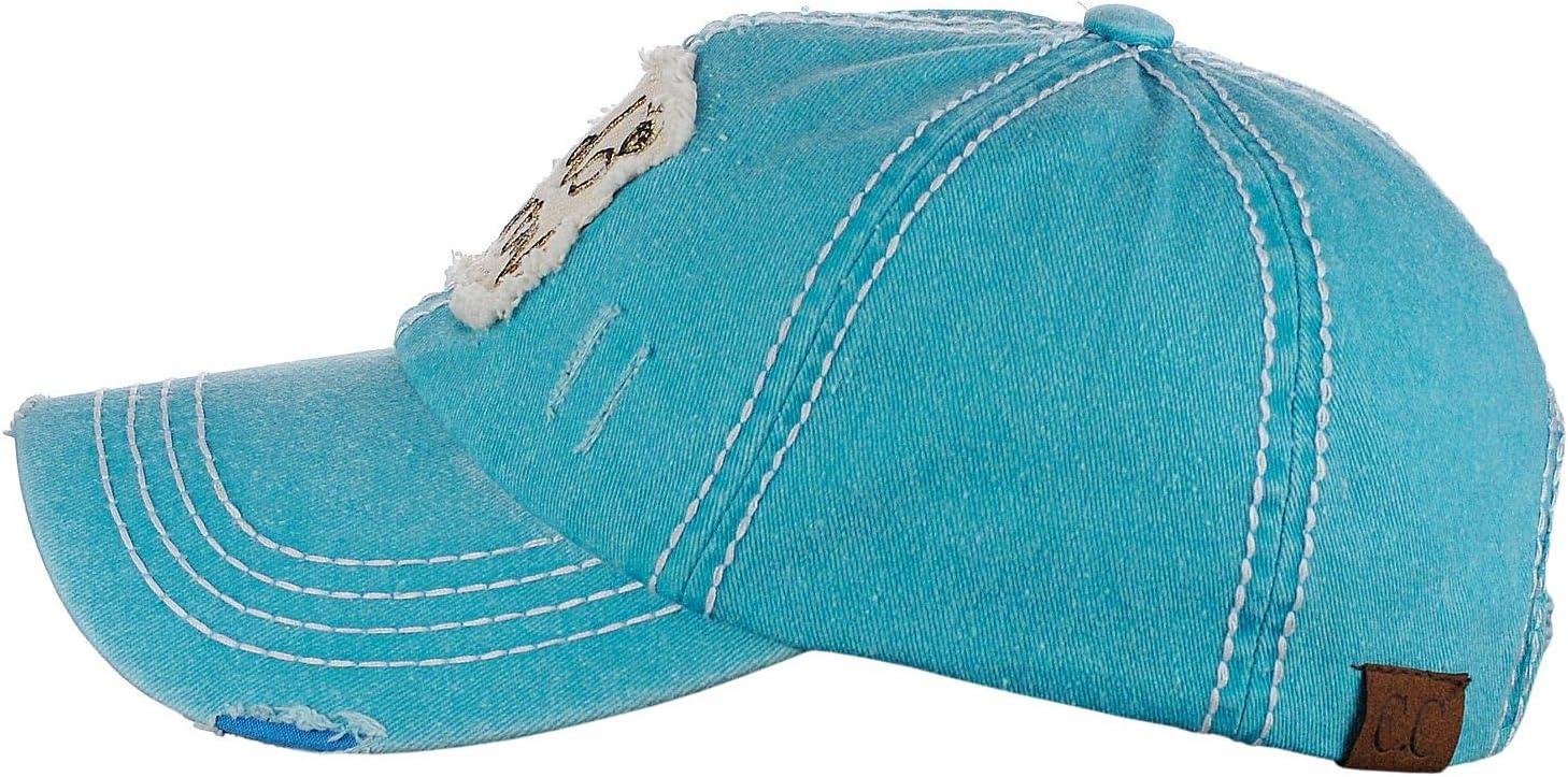 imageCC Womens Distressed Vintage Embroidered Patched Bridal Shower Baseball CapI Do CrewTurquoise
