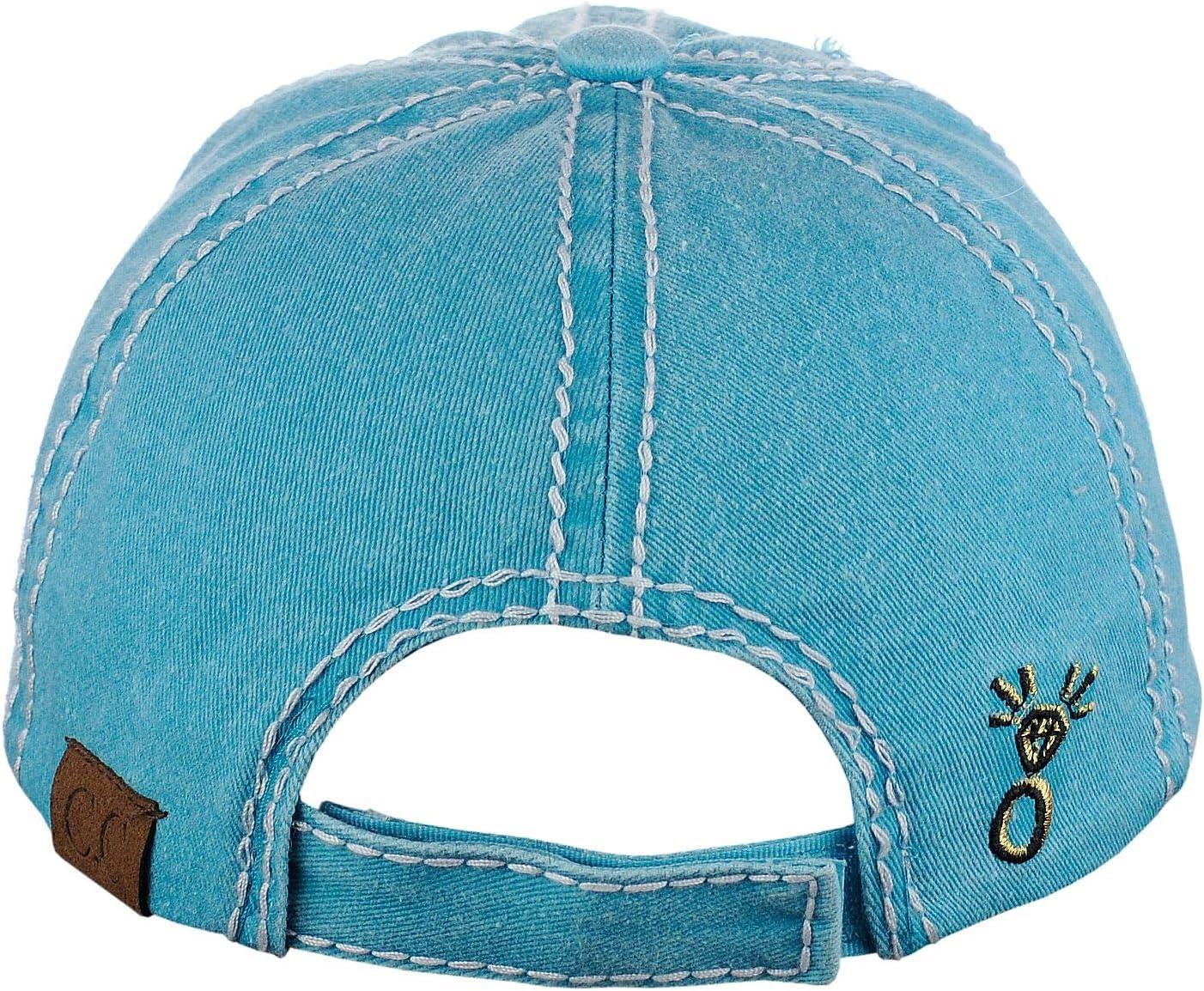 imageCC Womens Distressed Vintage Embroidered Patched Bridal Shower Baseball CapI Do CrewTurquoise