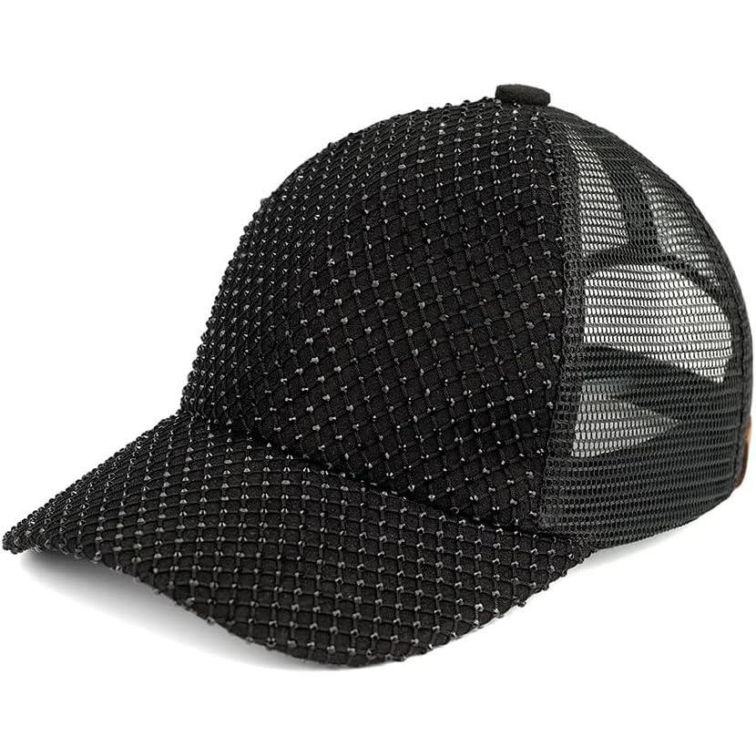 imageCC Baseball Cap for UnisexRhinestone Netblack