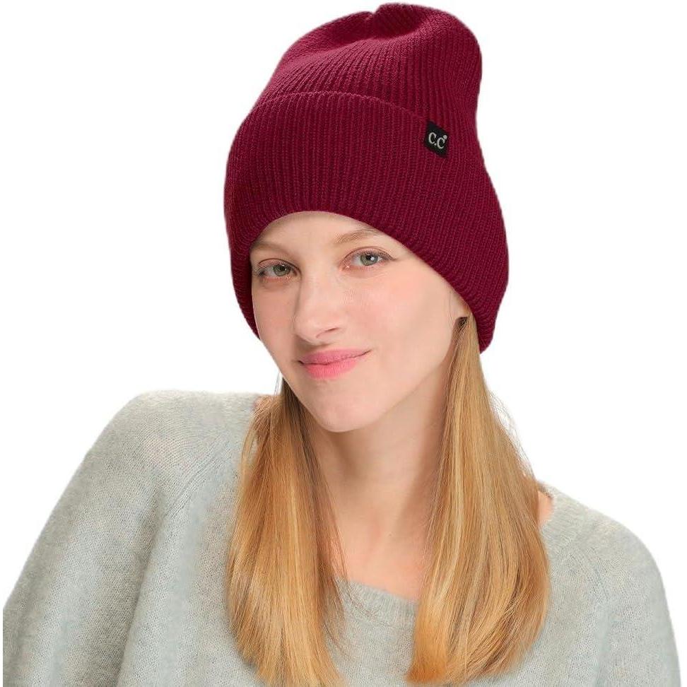 imageCC Beanie Mens and Womens Insulated Knit Cuffed BeanieBurgundy Red