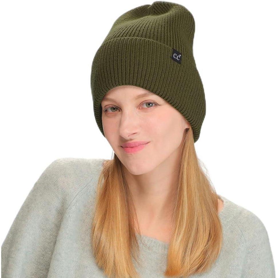 imageCC Beanie Mens and Womens Insulated Knit Cuffed BeanieNew Dark Olive Green