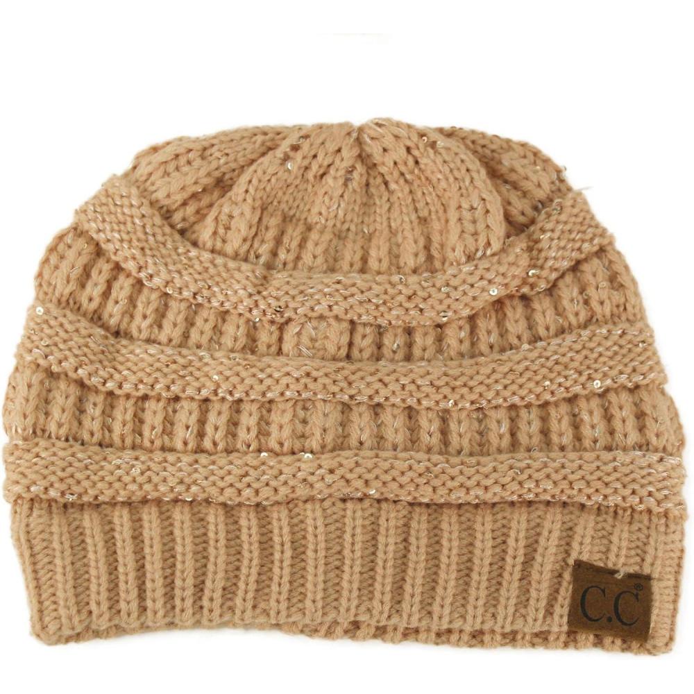 imageCC Classic Winter Fall Trendy Chunky Stretchy Cable Knit Beanie HatSequins Indi Pink