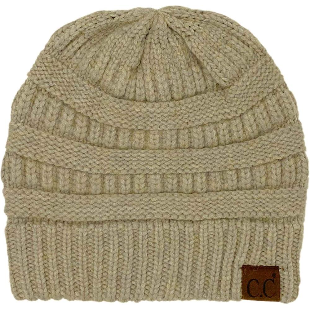 imageCC Classic Winter Fall Trendy Chunky Stretchy Cable Knit Beanie HatSnuggly Soft Warm Gray Mix