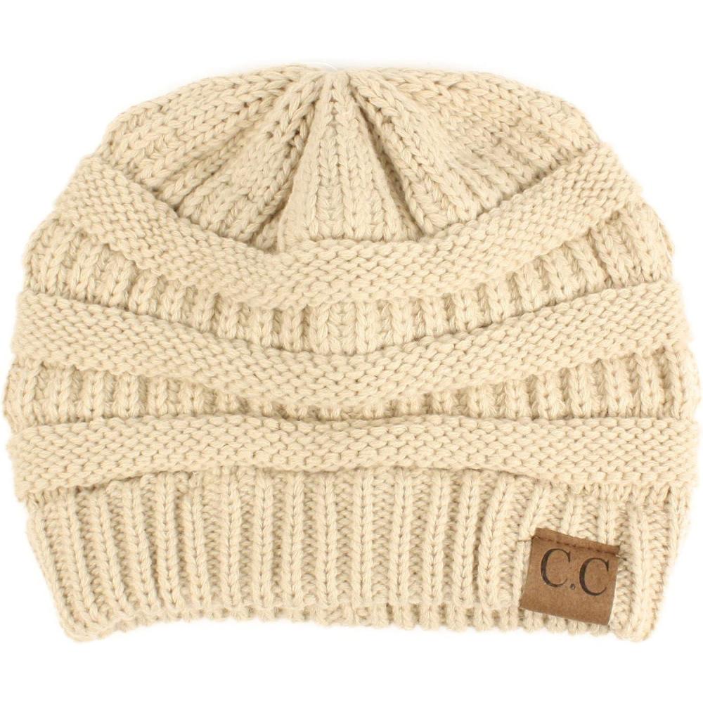 imageCC Classic Winter Fall Trendy Chunky Stretchy Cable Knit Beanie HatSolid Beige