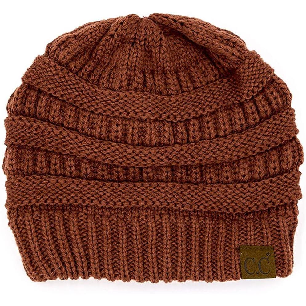 imageCC Classic Winter Fall Trendy Chunky Stretchy Cable Knit Beanie HatSolid Brick