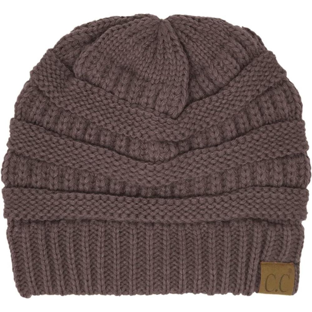 imageCC Classic Winter Fall Trendy Chunky Stretchy Cable Knit Beanie HatSolid Earth Gray