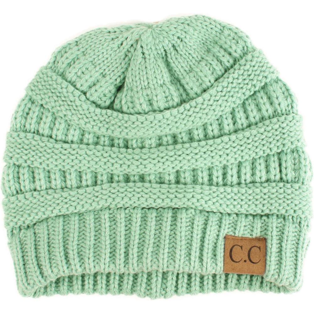 imageCC Classic Winter Fall Trendy Chunky Stretchy Cable Knit Beanie HatSolid Mint