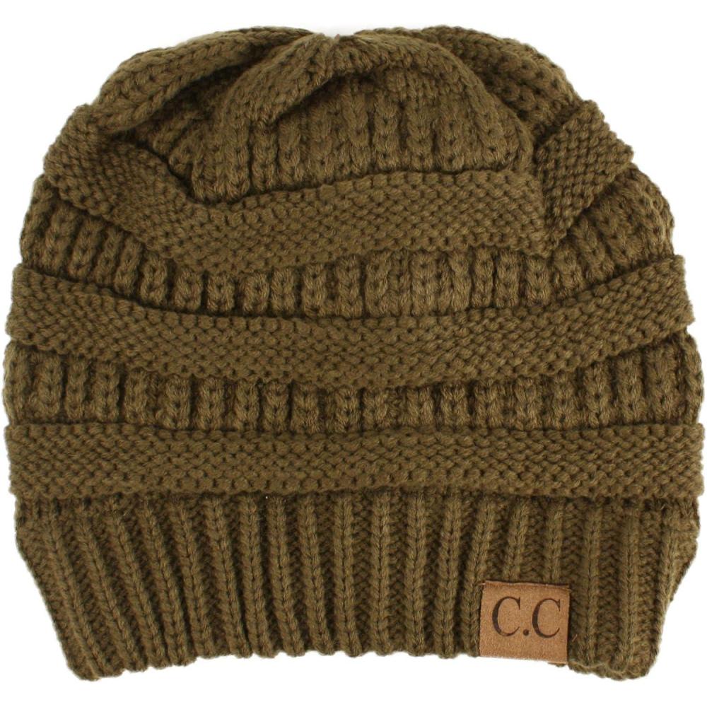 imageCC Classic Winter Fall Trendy Chunky Stretchy Cable Knit Beanie HatSolid New Olive