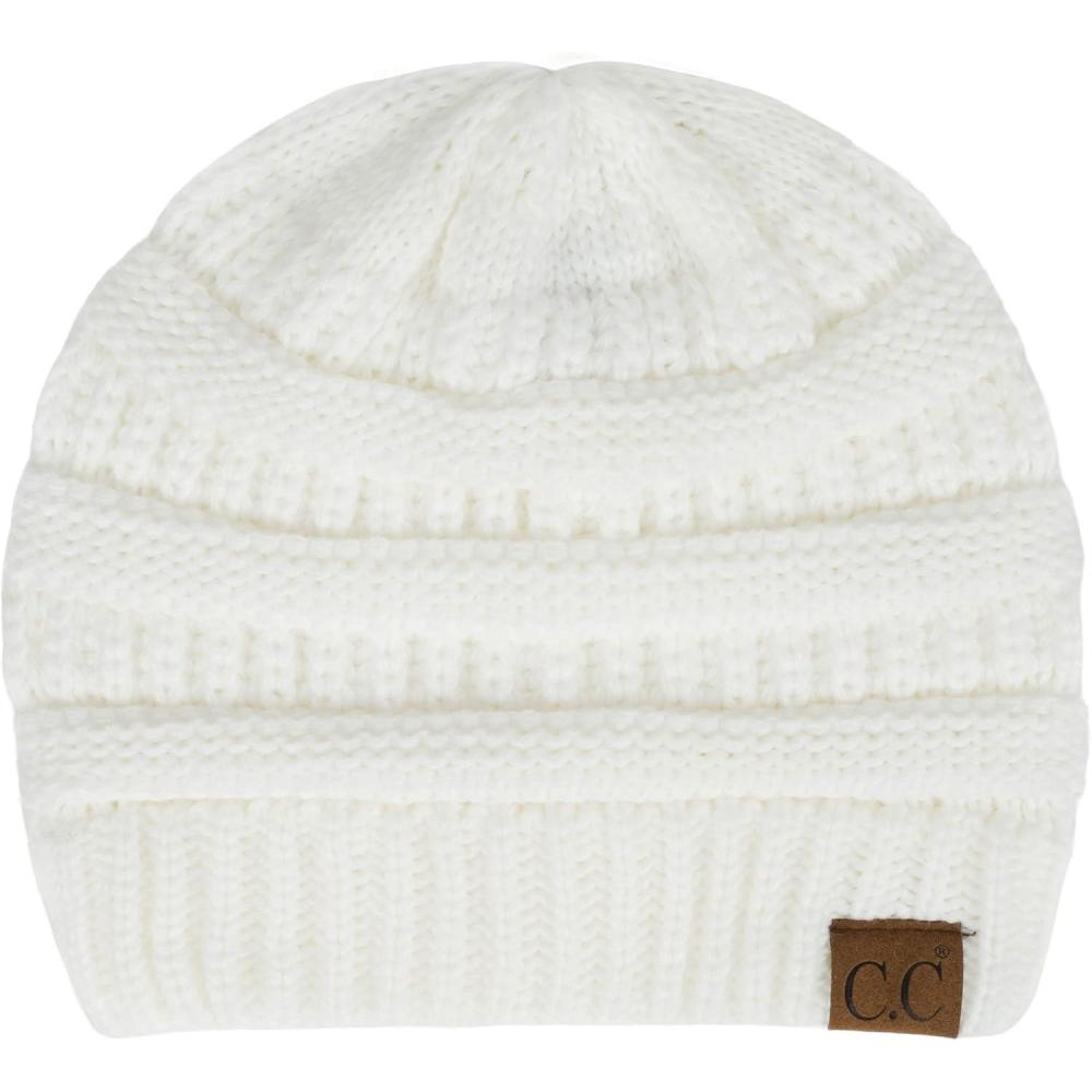 imageCC Classic Winter Fall Trendy Chunky Stretchy Cable Knit Beanie HatSolid White