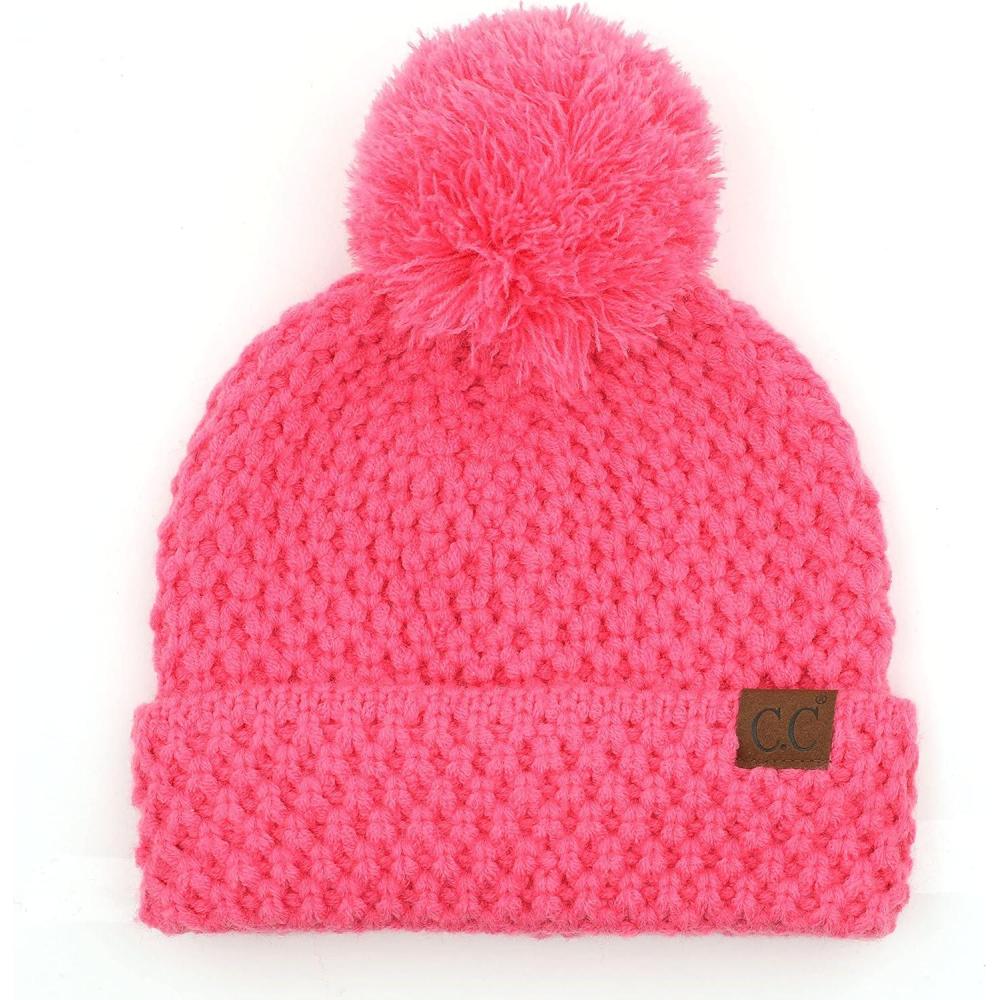 imageCC Exclusives Womens Winter Seed Stitched Confetti Pom Beanie Hat HAT1816HAT2214HAT2085HAT3841Bee Stitch Patterncandy Pink