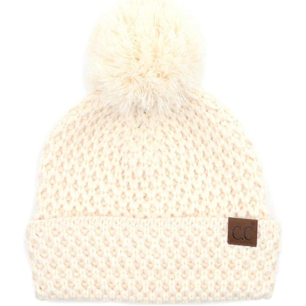 imageCC Exclusives Womens Winter Seed Stitched Confetti Pom Beanie Hat HAT1816HAT2214HAT2085HAT3841Bee Stitch Patterncream