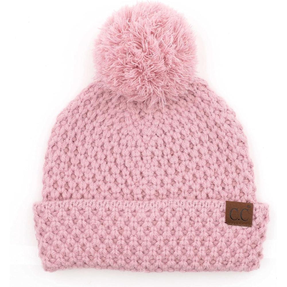 imageCC Exclusives Womens Winter Seed Stitched Confetti Pom Beanie Hat HAT1816HAT2214HAT2085HAT3841Bee Stitch Patternlavendar Rose