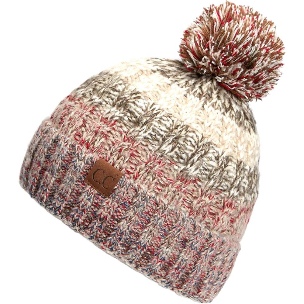 imageCC Exclusives Womens Winter Seed Stitched Confetti Pom Beanie Hat HAT1816HAT2214HAT2085HAT3841Beige